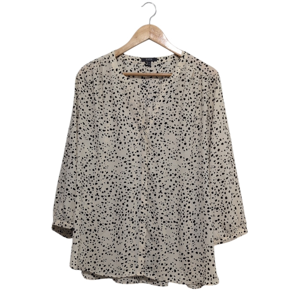 NYDJ Not Your Daughter's Jeans Animal Print Blouse Neutral Size XL - Picture 2 of 12
